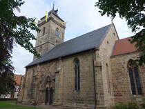 Volkmarsen, Pfarrkirche St. Marien, frhgotische Hallenkirche, erbaut ab 1317 (31.05.2024)