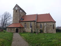 Zorbau, evangelische St. Marien Kirche, erbaut um 1000 (01.04.2024)