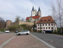 Geithain, evangelische Stadtkirche St. Nicolai, sptgotische Hallenkirche, gotischer Chor 14. Jahrhundert, Langhaus erbaut ab 1504 (31.03.2024)