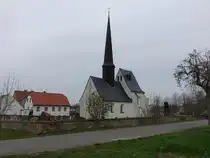 Jahnshain, evangelische Dorfkirche, erbaut im 12. Jahrhundert (31.03.2024)