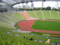 Blick von der Haupttrib�ne des Olympiastadions.