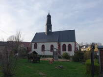 Nenkersdorf, evangelische St. Marien Kirche, erbaut 1085 (31.03.2024)