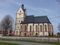 Ziegelheim, evangelische St. Marien Kirche, erbaut von 1484 bis 1531 (31.03.2024)