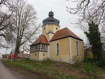 Audigast, evangelische St. Martin Kirche, erbaut 1685 (30.03.2024)