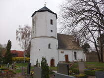 Knautnaundorf, evangelische Andreaskapelle, erbaut im 11. Jahrhundert (30.03.2024)