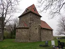 Kulkwitz, evangelische Wehrkirche, romanisch erbaut im 12. Jahrhundert (30.03.2024)