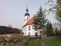 Trages, evangelische St. Andreas Kirche, erbaut 1741 (30.03.2024)