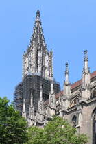 Das ist ein Blick auf dei Rckseite des Ulmer Mnsters am 20. Juli 2024 