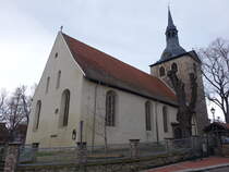 Schwanebeck, evangelische St. Petri Kirche, erbaut ab 1345 (24.03.2024)