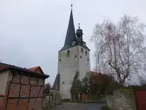 Anderbeck, evangelische St. Martin Kirche, erbaut im 8. Jahrhundert (23.03.2024)