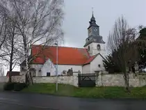 Roklum, evangelische St. Marien Kirche, erbaut im 12. Jahrhundert, Kirchturm erh�ht 1790 (23.03.2024)