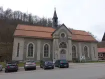 Zorge, evangelische St. Bartholom�us Kirche, neugotische Saalkirche, erbaut von 1847 bis 1853 durch den Architekten Carl Theodor Ottmer (22.03.2024)