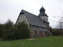 Wiegersdorf, evangelische St. Jacobi Kirche, erbaut im 17. Jahrhundert (22.03.2024)