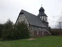 Wiegersdorf, evangelische St. Jacobi Kirche, erbaut im 17. Jahrhundert (22.03.2024)