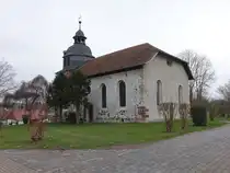 Werna, evangelische St. Johannis Kirche, erbaut im 17. Jahrhundert (22.03.2024)