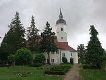Naundorf, evangelische St. Katharinen Kirche, erbaut von 1742 bis 1744 (12.07.2024)