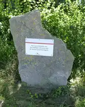 Riegel am Kaiserstuhl, n�rdlich des Ortes steht dieser Gedenkstein, er erinnert an das im Mittelalter hier existierende Dorf Nidingen, Aug.2024
