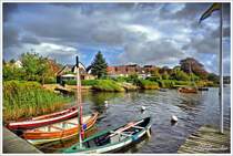 Der historische Fischerhafen von Holm, dem ltesten Stadtteil von Schleswig an der Schlei. Anfang Oktober 2017.