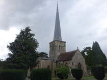 Hemel Hempstead, Pfarrkirche St. Mary, erbaut von 1140 bis 1150, Kirchturm erbaut im 14. Jahrhundert (11.09.2024)