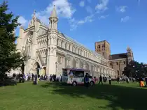 St. Albans, Abteikirche, erbaut von 1077 bis 1115, gotische Ver�nderungen ab 1214 (11.09.2024)