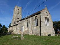 Brisley, Pfarrkirche St. Bartholomus, erbaut im 15. Jahrhundert (14.09.2024)