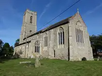 Brisley, Pfarrkirche St. Bartholom�us, erbaut im 15. Jahrhundert (14.09.2024)