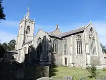 Swaffham, Pfarrkirche St. Peter und Paul, erbaut im 16. Jahrhundert (14.09.2024)