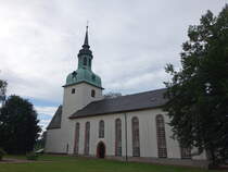 Wiederau, Pfarrkirche St. Pankratius, romanische Saalkirche aus dem 12. Jahrhundert, Langhaus neu erbaut 1850 (12.07.2024)