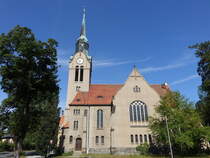 Dresden-Klotzsche, evangelische Christuskirche, erbaut von 1905 bis 1907 (15.07.2024)