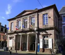 Schlettstadt (Selestat) im Elsa�, das historische Rathaus, 1788 erbaut, wird heute f�r Empf�nge und Hochzeiten genutzt, Okt.2024