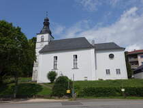 Dirmingen, evangelische Kirche, erbaut 1746, erweitert von 1936 bis 1937 durch den Architekten Rudolf Krger (02.08.2024)