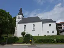 Dirmingen, evangelische Kirche, erbaut 1746, erweitert von 1936 bis 1937 durch den Architekten Rudolf Kr�ger (02.08.2024)