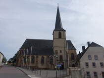 Saarburg-Beurig, Wallfahrtskirche St. Marien, zweischiffige gotische Hallenkirche (03.08.2024)