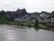 Saarburg, Ausblick auf die Altstadt mit St. Laurentius Kirche (03.08.2024)