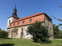 Grst, evangelische St. Kilian Kirche mit Trampeli Orgel, erbaut 1765 (21.09.2024)