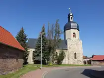 Ro�bach, evangelische St. Heinrich Kirche in der Karl Marx Stra�e, erbaut im 16. Jahrhundert (21.09.2024)