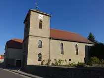 Rehehausen, evangelische Dorfkirche, erbaut ab 1268, Wiederaufbau bis 1652, Neubau der Kirche 1714 (22.09.2024)