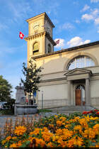 Malerisch prsentiert sich im Abendlicht der Turm der Evangelischen Kirche Heiden (CH).

🕓 1.8.2024 | 20:17 Uhr