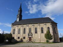 Adersleben, ehemalige Klosterkirche St. Nikolaus, erbaut von 1752 bis 1757 (28.09.2024)
