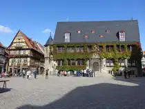 Quedlinburg, Rathaus am Markt, erbaut im 13. Jahrhundert (28.09.2024)