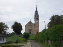Karlsbrunn, evangelische Kirche, erbaut von 1896 bis 1897 durch den Architekten Heinrich Gth (12.10.2024)