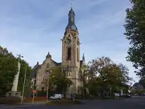 Saarlouis, evangelische Kirche in der Kaiser Wilhelm Stra�e, erbaut von 1904 bis 1906 (13.10.2024)