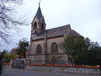 Aseleben, evangelische St. Bartholomus Kirche, erbaut 1875 (01.11.2024)