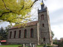 Burgstaden, evangelische St. Maria Kirche, neuromanisch, erbaut 1860 (01.11.2024)