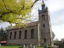 Burgstaden, evangelische St. Maria Kirche, neuromanisch, erbaut 1860 (01.11.2024)