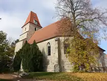 Gro�lehna, evangelische Dorfkirche, erbaut im 13. Jahrhundet (01.11.2024)