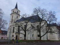 Dessau, evangelische St. Johannis Kirche, erbaut von 1690 bis 1702, Wiederaufbau bis 1955 (08.12.2024)