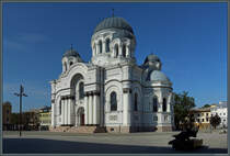 Die Kirche des Erzengels Michael steht auf dem Unabhngigkeitsplatz im Zentrum von Kaunas. Sie wurde 1891 - 1895 errichtet. (04.09.2024)