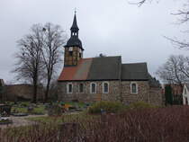 Steckby, evangelische St. Nicolai Kirche, erbaut im 13. Jahrhundert (08.12.2024)