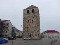 Zerbst, Dicker Turm an der Schlo�freiheit, erbaut im 13. Jahrhundert (08.12.2024)